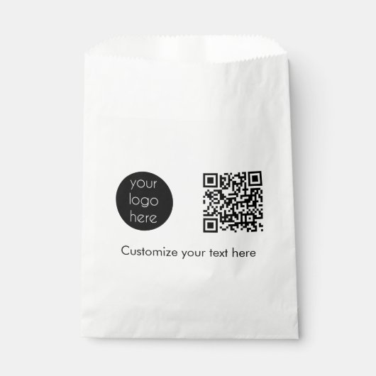 Sachets En Papier Logo d'entreprise Code QR promotionnel Texte (Devant)