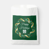 Sachets En Papier Logo d'entreprise personnalisé Couronne verte Fête (Devant)