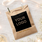 Sachets En Papier Logo Entreprise Personnalisable Marron Moderne (Coupé)