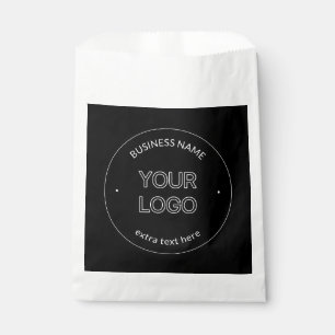 Sachets En Papier Logo et nom d'entreprise modifiables Noir