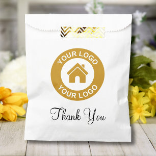 Sachets En Papier Logo et texte personnalisés de remerciement