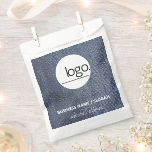 SACHETS EN PAPIER LOGO MODERNE DENIM BLUE EMBALLAGE D'AFFAIRES