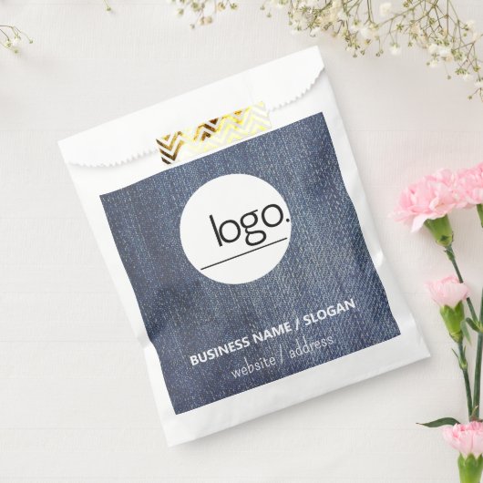 SACHETS EN PAPIER LOGO MODERNE DENIM BLUE EMBALLAGE D'AFFAIRES (Scellé)