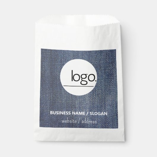 SACHETS EN PAPIER LOGO MODERNE DENIM BLUE EMBALLAGE D'AFFAIRES (Devant)