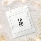 Sachets En Papier Logo personnalisé avec cadre gris simple (Coupé)
