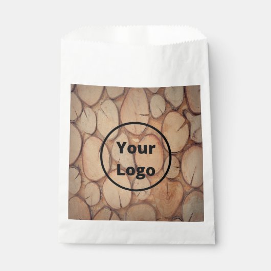 Sachets En Papier Logo personnalisé rondins de bois marron (Devant)