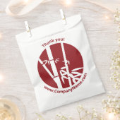 Sachets En Papier Logo personnalisé rouge et Merci de nom de société (Coupé)