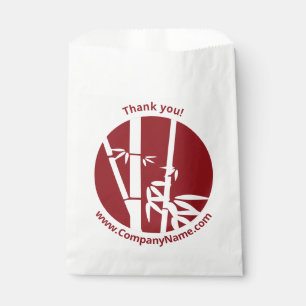 Sachets En Papier Logo personnalisé rouge et Merci de nom de société