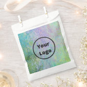 Sachets En Papier Logo personnalisé vert et marbre violet (Coupé)