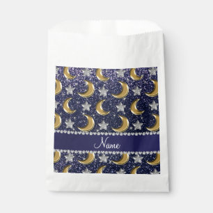 Sachets En Papier L'or nommé de parties scintillantes de bleu marin