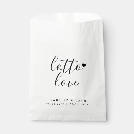 Sachets En Papier Loto | Ticket Minimum Wedding (Devant)