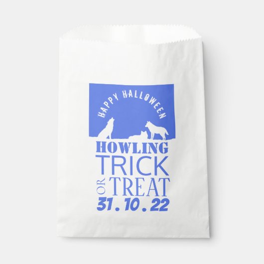 Sachets En Papier Loups en neige, Happy Halloween (Devant)