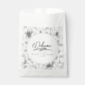 Sachets En Papier Love Calligraphy Mariage Floral Pattern Blk ID940 (Devant)
