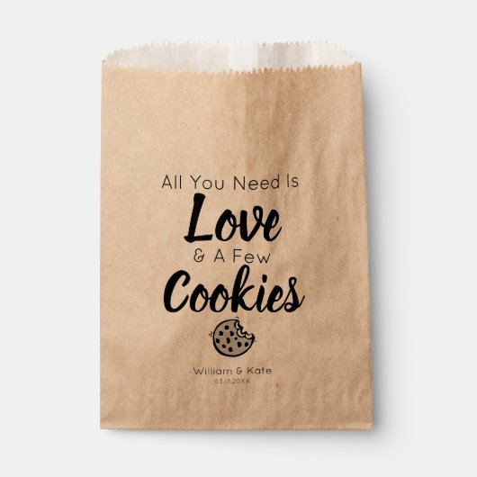 Sachets En Papier Love Cookies Traiter Mariage Favor Sac (Devant)