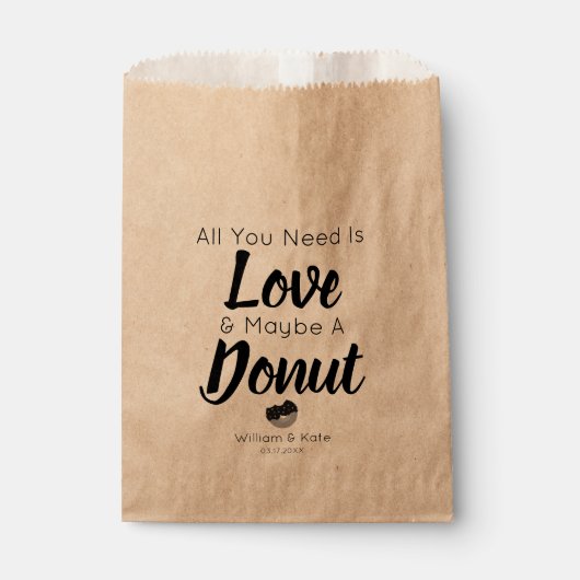 Sachets En Papier Love Donut Traiter mariage Favor sac (Devant)