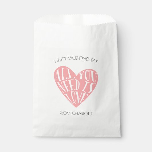 Sachets En Papier Love Heart Kids Valentines Day Classroom (Devant)