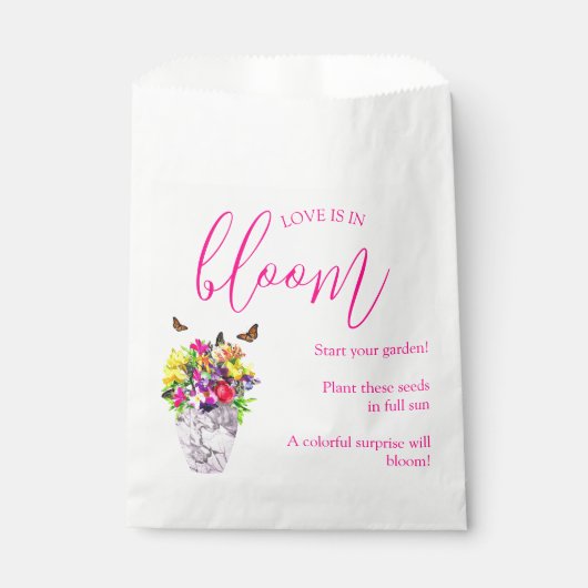 Sachets En Papier Love In Bloom Floral Mariage Flower Seed Packet (Devant)