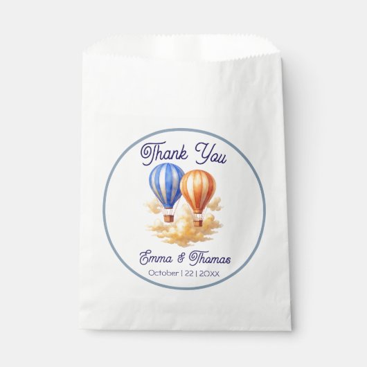 Sachets En Papier Love Is in the Air Hot Air Balloon Travel Mariage (Devant)