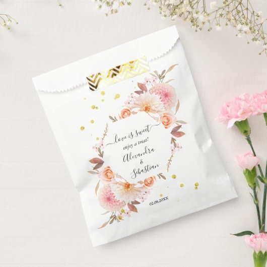 Sachets En Papier Love is Sweet Floral Wedding Sweet Treat (Scellé)