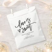 Sachets En Papier Love is Sweet Modern Fun Mariage Coeur écriture (Coupé)