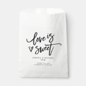 Sachets En Papier Love is Sweet Modern Fun Mariage Coeur écriture (Devant)