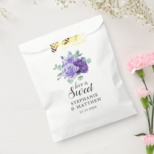 Sachets En Papier Love Is Sweet Purple Blooms Eucalyptus Wedding (Scellé)