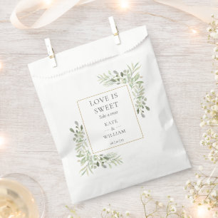 Sachets En Papier Love Is Sweet Treat Mariage Verdure