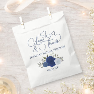 Sachets En Papier Love & Merci Blue Boho Fête des mariées Rose