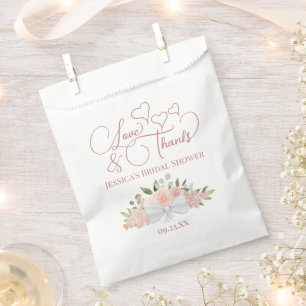 Sachets En Papier Love & Merci Bouquet de rose Roses Fête des mariée