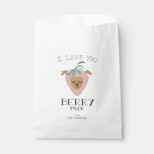 Sachets En Papier LOVE YOU BERRY BEAUCOUP Funny Valentine Chien (Devant)