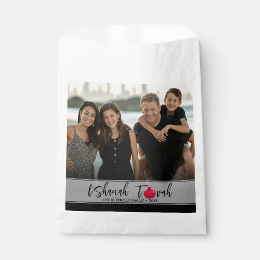 Sachets En Papier L'Shanah Tovah Pomegranate Elegant Script Photo (Devant)