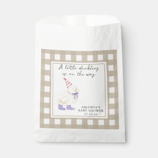 Sachets En Papier Lucky Duck baby shower (Devant)