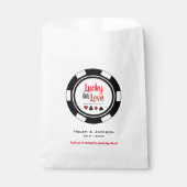 Sachets En Papier Lucky In Love Black White Poker Mariage (Devant)