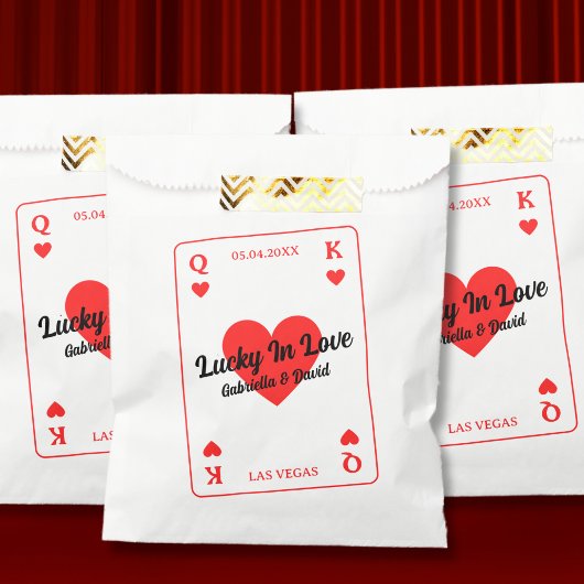 Sachets En Papier Lucky In Love Hearts Jouer Carte Couples Douche