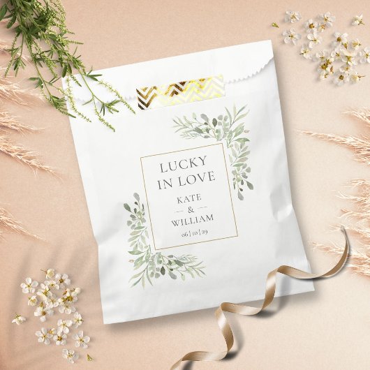 Sachets En Papier Lucky In Love Loto Ticket Mariage de verdure