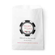 Lucky In Love White Black Poker Chip Mariage