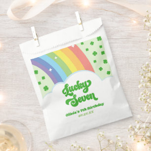 Sachets En Papier Lucky Seven Rainbow Cloches 7e fête d'anniversaire