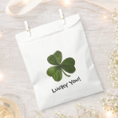 Sachets En Papier Lucky You Green Shamrock avec texte personnalisé (Coupé)