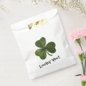 Sachets En Papier Lucky You Green Shamrock avec texte personnalisé (Scellé)