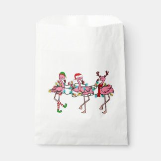 Sachets En Papier Lumières de Noël Flamant rose rose Santa Hat Holid