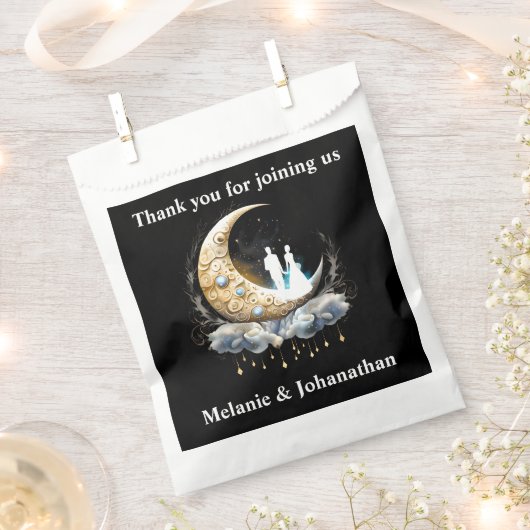 Sachets En Papier Lune étoile ciel crescent céleste couple (Coupé)