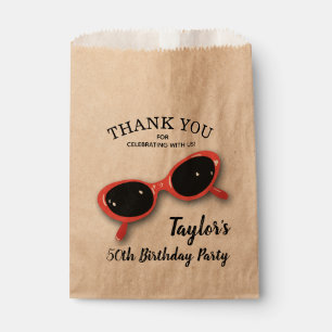 Sachets En Papier Lunettes de soleil rouges rétro Merci