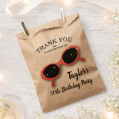 Sachets En Papier Lunettes de soleil rouges rétro Merci (Coupé)