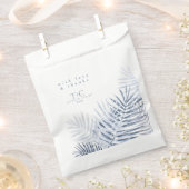 Sachets En Papier Lush Palm Leaf Mariage Merci Blue/Wht ID956 (Coupé)