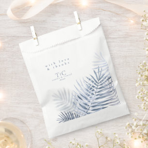 Sachets En Papier Lush Palm Leaf Mariage Merci Blue/Wht ID956