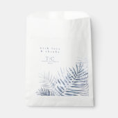 Sachets En Papier Lush Palm Leaf Mariage Merci Blue/Wht ID956 (Devant)