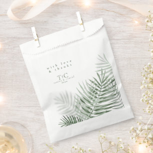 Sachets En Papier Lush Palm Leaf Mariage Merci Green/Wht ID956
