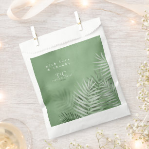 Sachets En Papier Lush Palm Leaf Mariage Merci Moss Green ID956