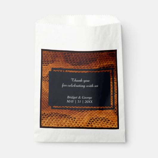 Sachets En Papier luxueux animal en peau de serpent sauvage mariage (Devant)