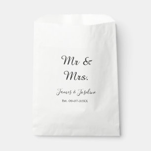 Sachets En Papier M. et Mme ajoutent le nom est. Date année couple m